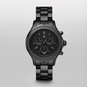 Michele Jetway Diamond Noir Black Ceramic Watch 🖤